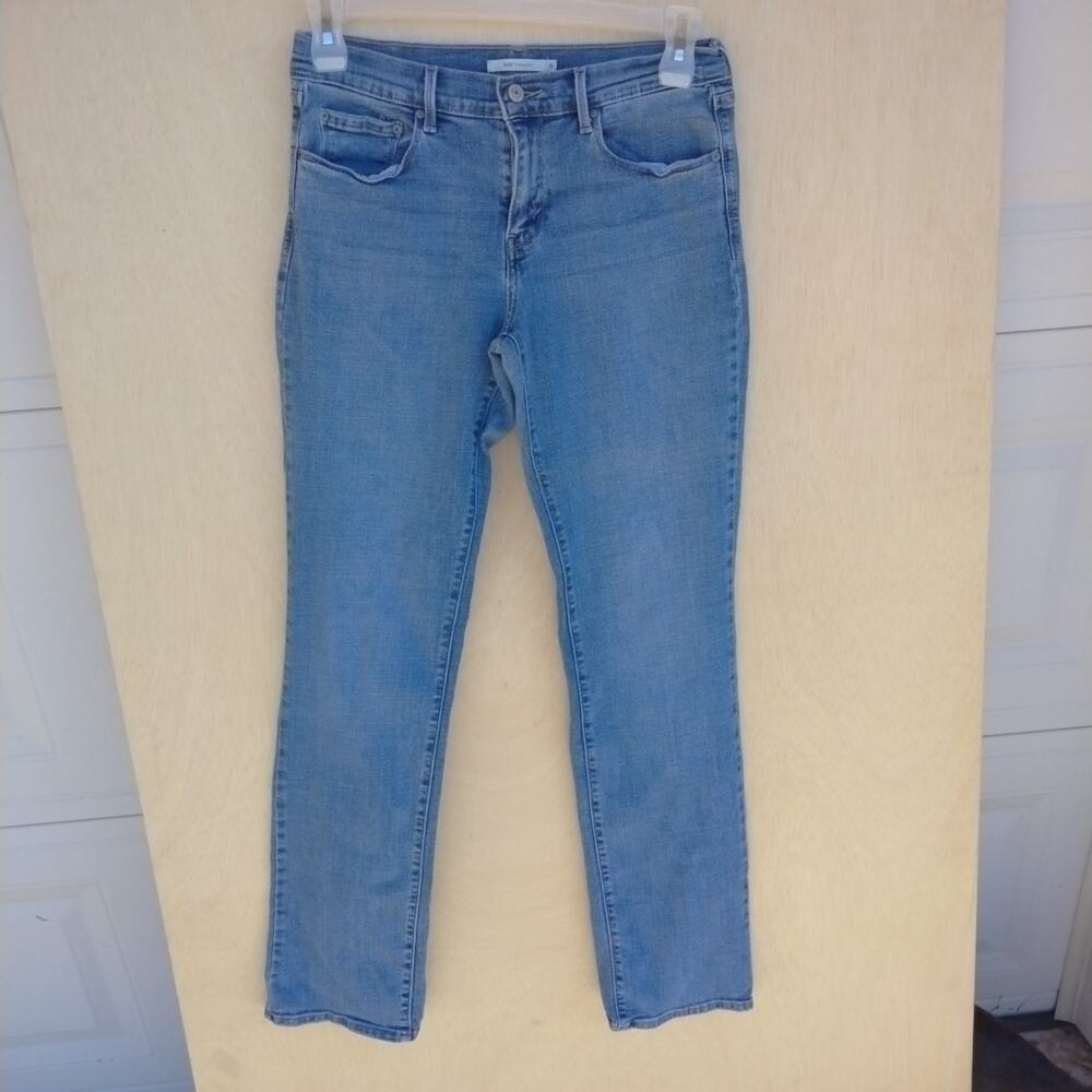 Levi's 505 Straight Jeans Women's Size 8 Blue/Gray Med Wash Cotton Stretch